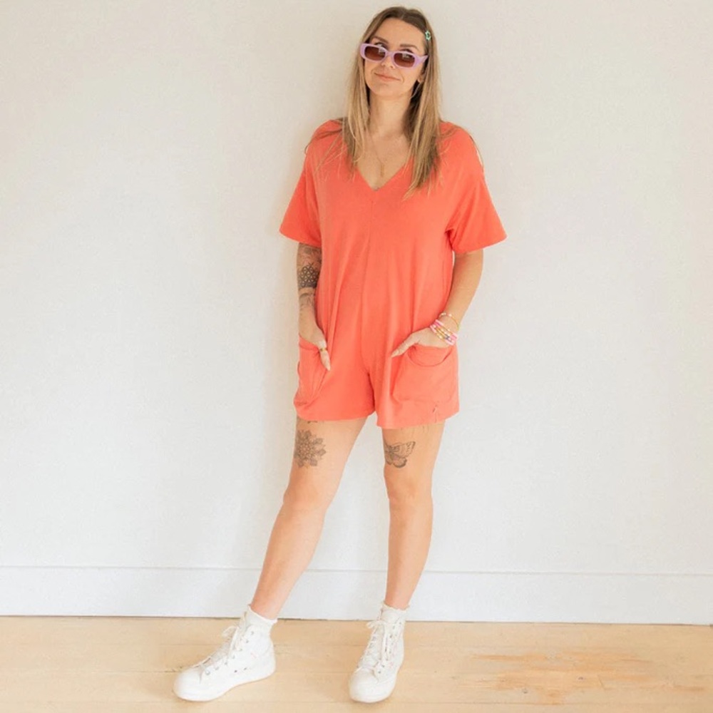 NWOT Jax & Lennon Shorts Romper in Watermelon Ice, size L